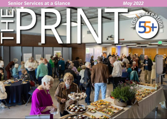 may print cover 55 plus event people at a buffet and socializing