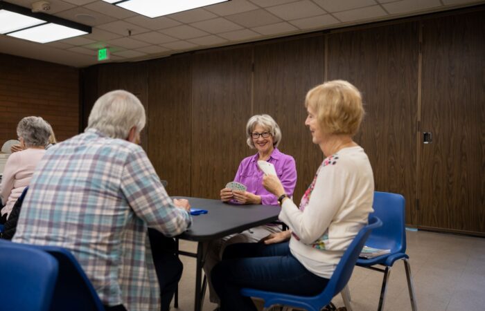 seniors playing cards at Game Day