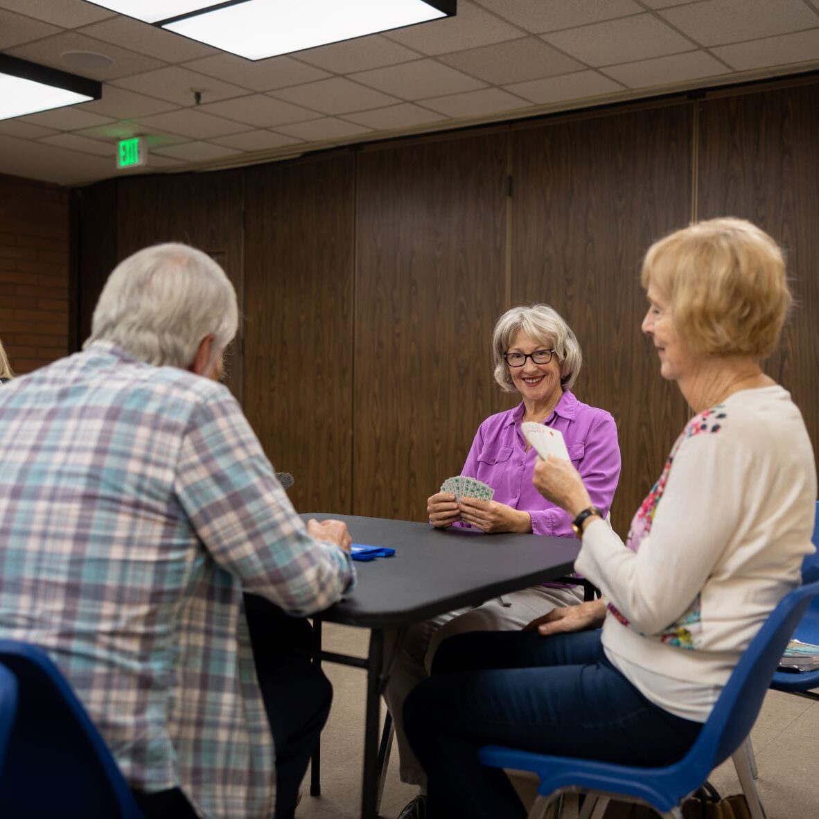 seniors playing cards at Game Day
