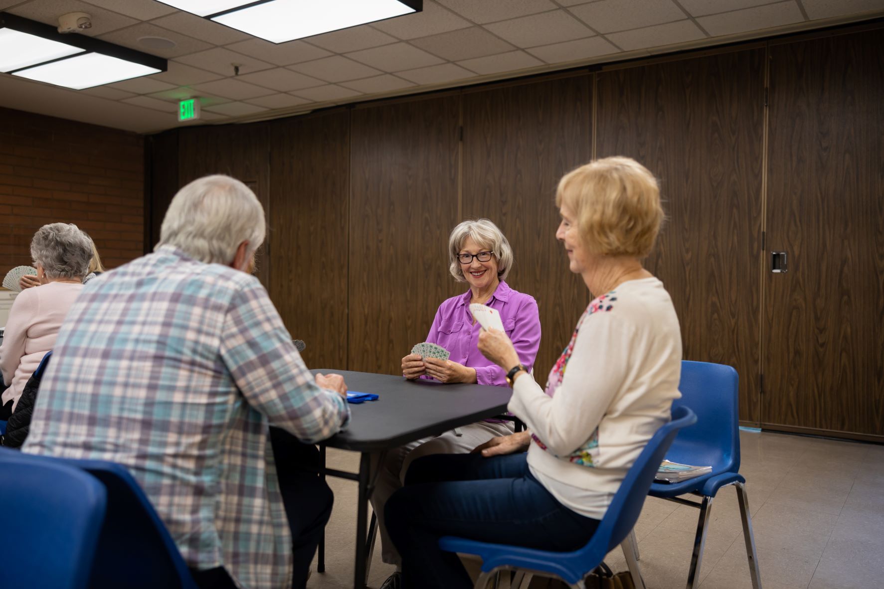 seniors playing cards at Game Day