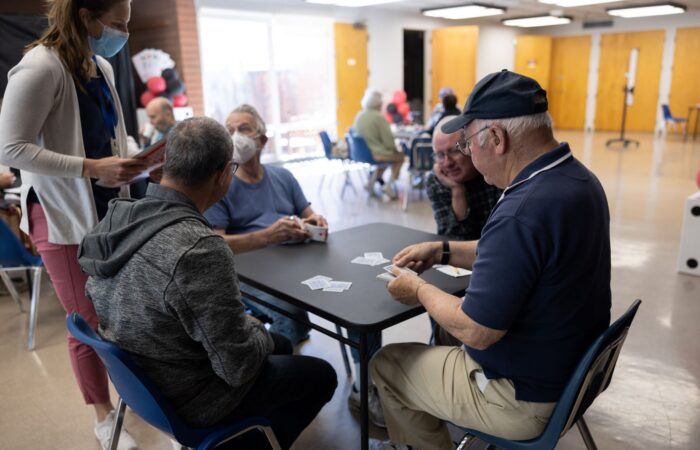 seniors playing cards at Game Day