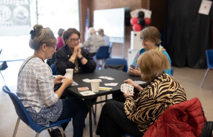 seniors playing cards at Game Day