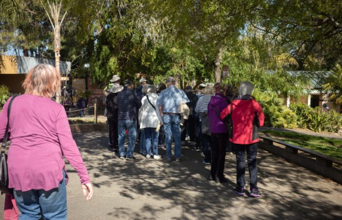 Oakland Zoo trip participants in line to enter