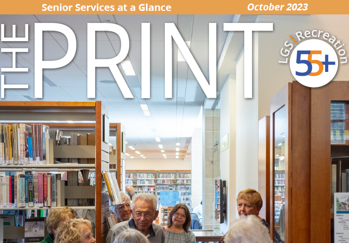 October 2023 Print cover seniors at a library