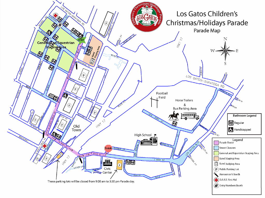 Holiday Parade map for 2024