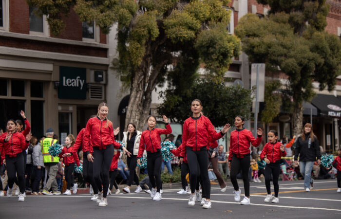 Holiday parade dance team girls