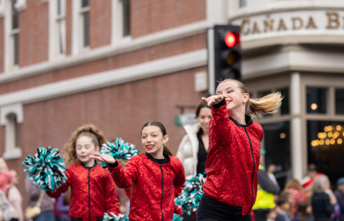 Holiday parade dance team girls