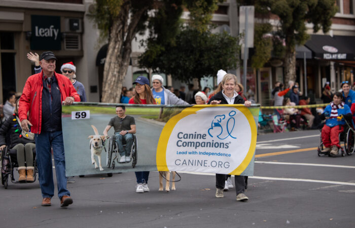 Holiday parade canine companions entry