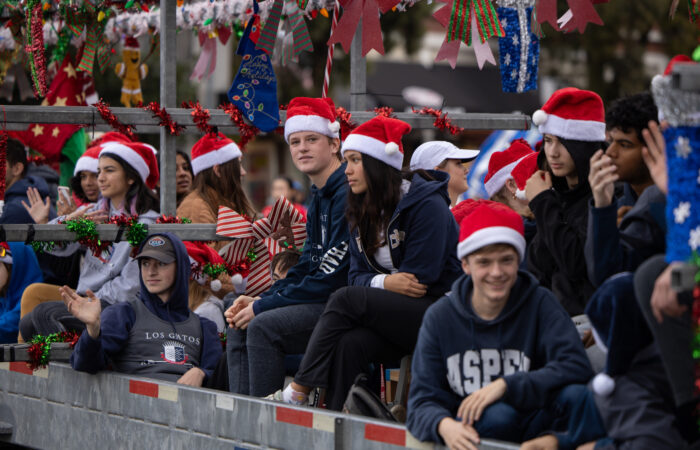 Holiday parade kids on a parade