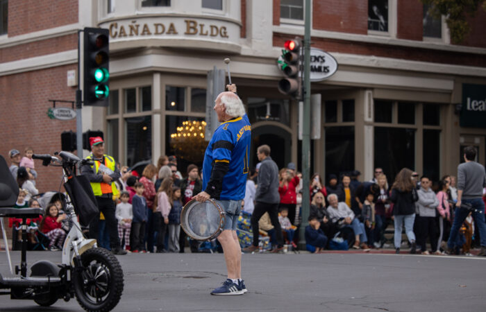Holiday parade guy with drum