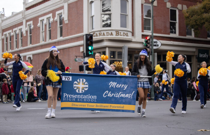 Holiday parade presentation high school group