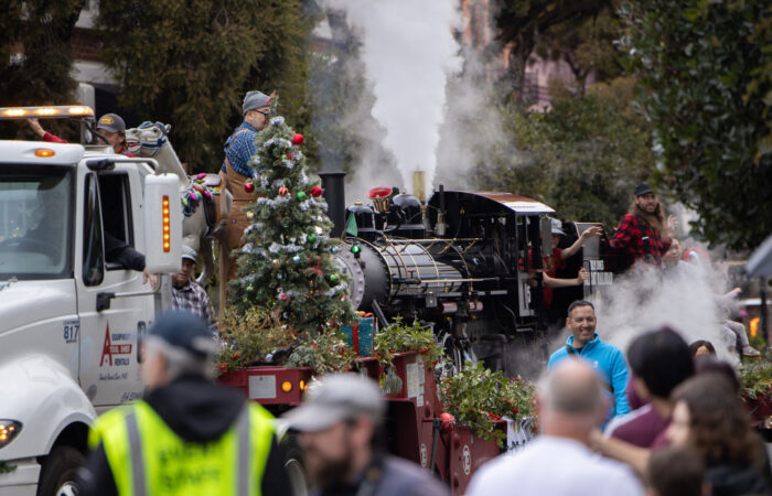 Holiday parade train float