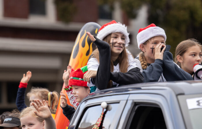 Holiday parade kids on truck float