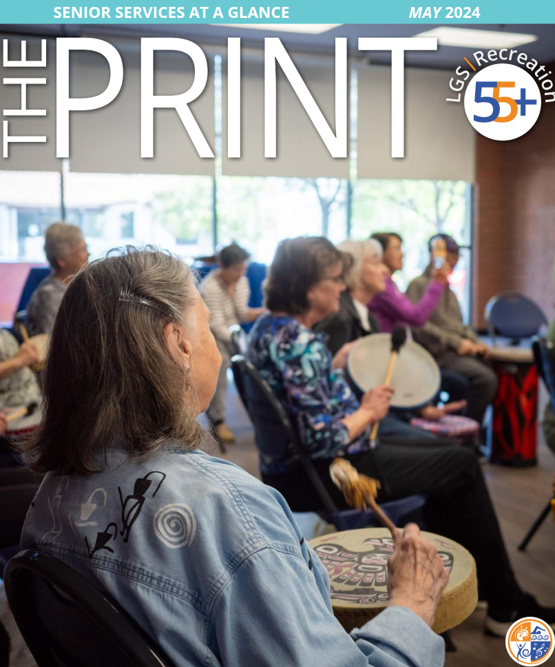 May Print cover - seniors playing insutruments in a circle