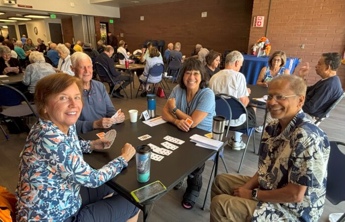 Game day seniors playing bridge