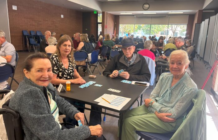 Game day seniors playing bridge