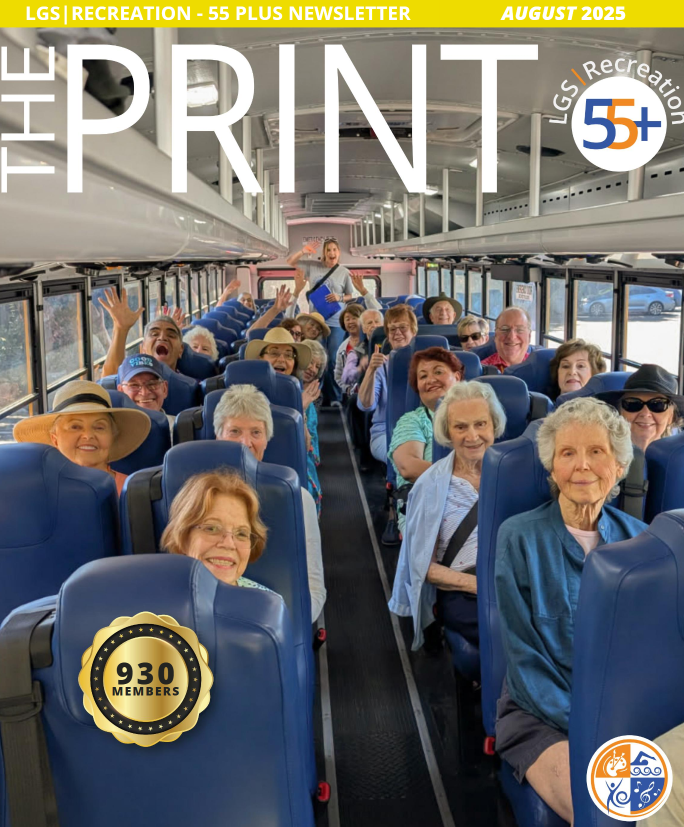 Seniors on bus trip - print august cover