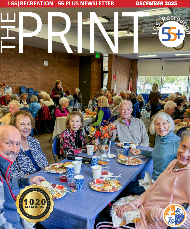 December 2026 print cover, seniors at a luncheon